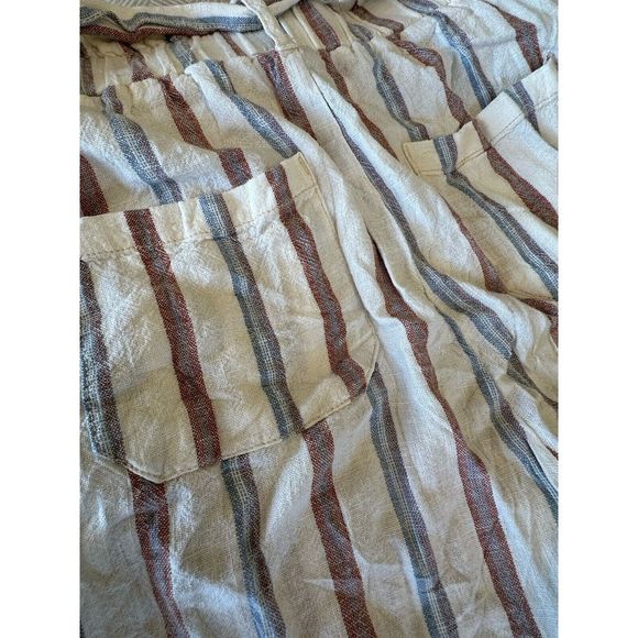 Rewind Linen Blend Stripped Pants Women's M - Picture 9 of 11